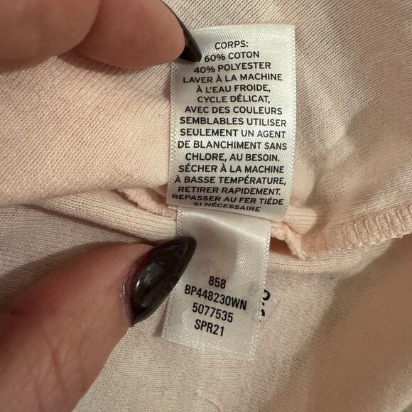 NWT BP Ribbed Baby Cropped Short Sleeve T-shirt In Pink Creole Size 2X - Picture 10 of 10